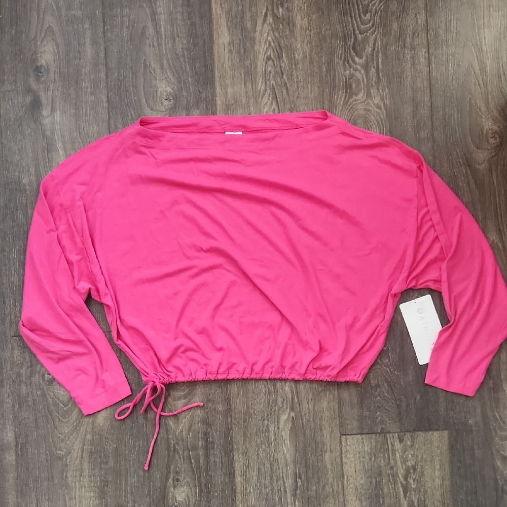 Athleta Pink Crop Cool Down Top - Medium - NWT